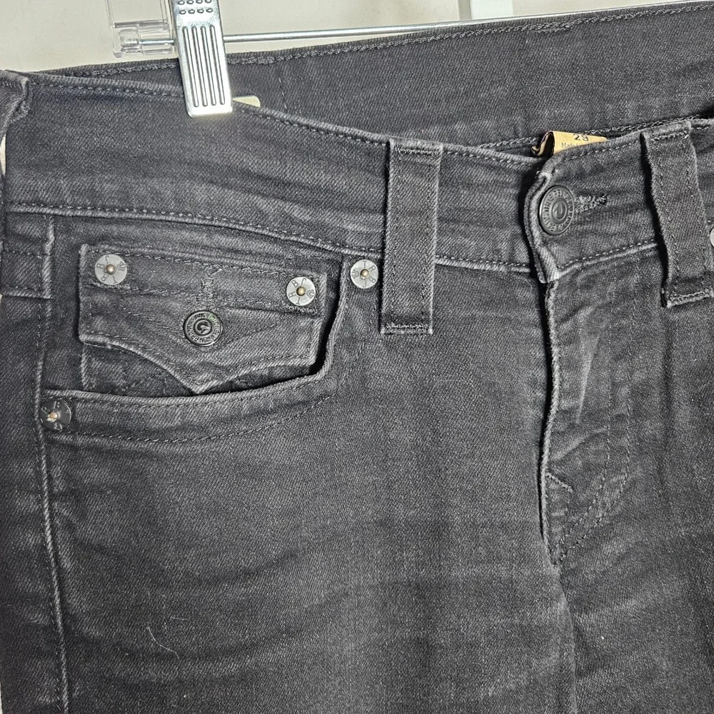 True Religion Ricky Relaxed Straight Jeans Mens 29 Black Made in USA Horseshoe